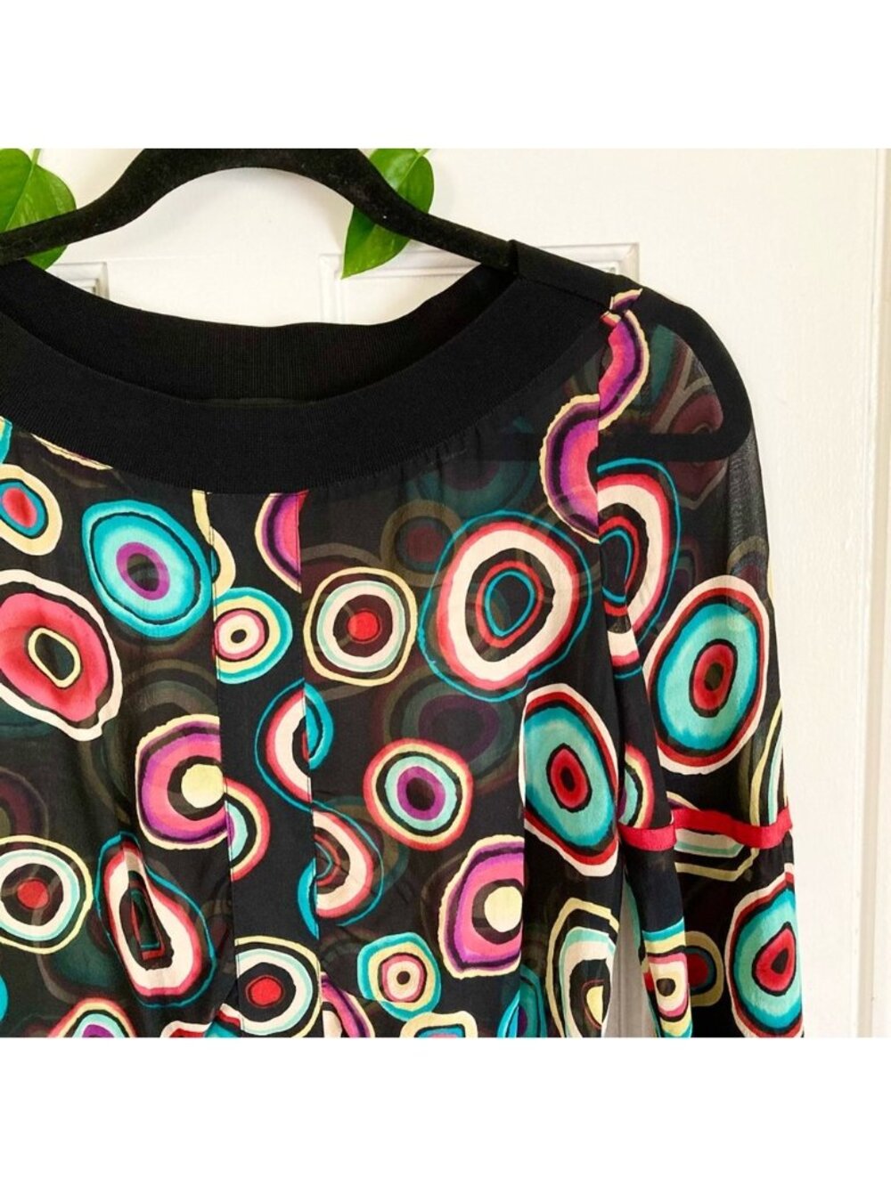 Silk Top Womens , Wearable Art Watercolor - Picture 2 of 3